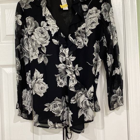 Jones New York wrap floral top size Large - Picture 3 of 6